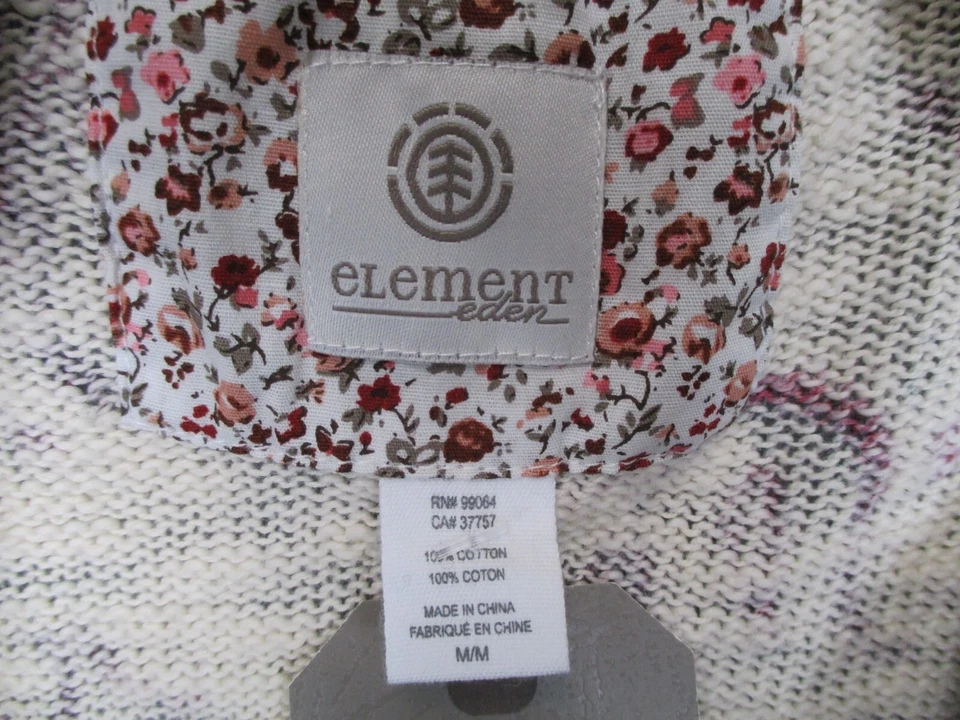 Womens Cardigan Medium Open Front Shawl Collar Cotton Paisley Maroon Red Boho - Image 3 of 4