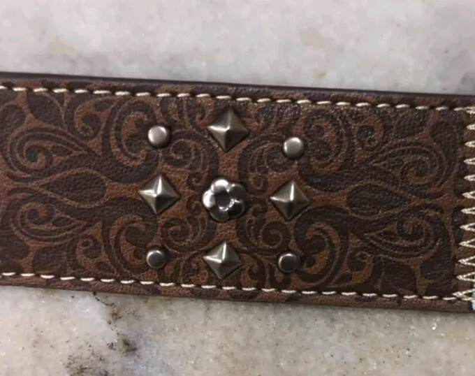 RELIC Embellished Patchwork Multicolored Belt - S… - image 5