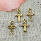 480 Pcs Antique Gold Plated Cross Charms Pendant 15X9MM L-5320