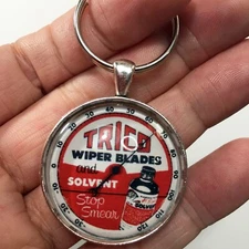 Vintage Trico Wiper Blades and Solvent Thermometer Temperature Sign Keychain
