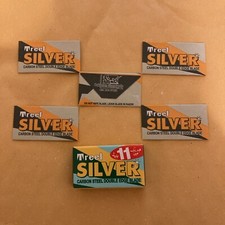 5 Double Edge Razor Blades, Treet Silver Carbon Steel