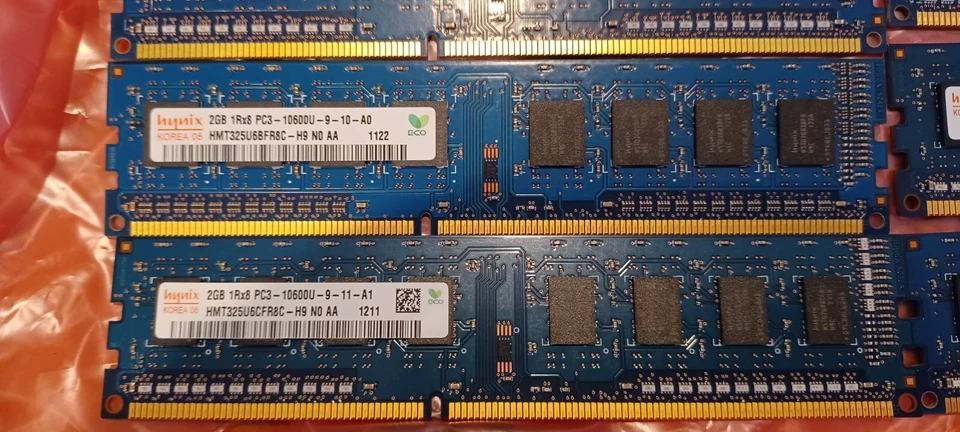 Lot 6x Hynix 2GB RAM HMT325U6CFR8C-H9  1Rx8 PC3-10600U  ECC REG SERVER tot 12GB - Image 3 of 4