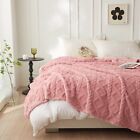<!--F#f_0-->Soft Solid Color Blanket Embossed Large Double Queen Sofa Bedding Throw Rug New<!--F/-->