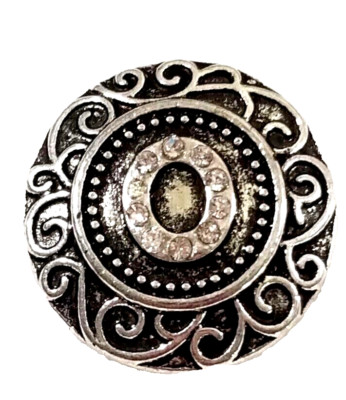 LETTER O RHINESTONES 18mm/20mm GINGER SNAP BUTTON POPPER INTERCHANGEABLE JEWELRY