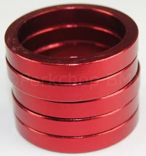 Bicycle MINI BMX ROAD MTB headset spacers for 1" threadless (SET of 5) 5mm RED