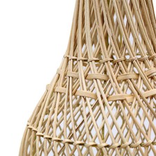 Rattan Tischlampe - Natürlich Weidenkorb - H:39 CM ,L: 24 - Brand Neu & Verpackt