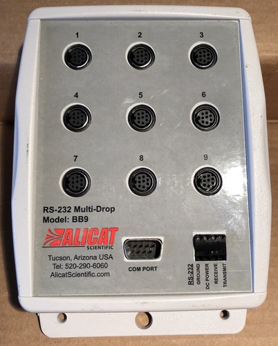 Alicat BB9, 9-position multi-drop breakout box for RS-232, With Cables