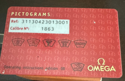 Omega Pictograms Authentic Filled Chrono Cert Speedmaster 1863 31130423013001