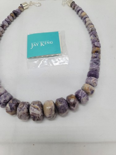 Eichelhäher König lila mongolische Flourit Halskette 925 Sterling Silber abgestufte Perlen - Bild 7 von 10