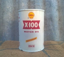 Vintage Shell X-100 Motor Oil Tin Money Box - Golden Fleece Ampol Castrol Etc