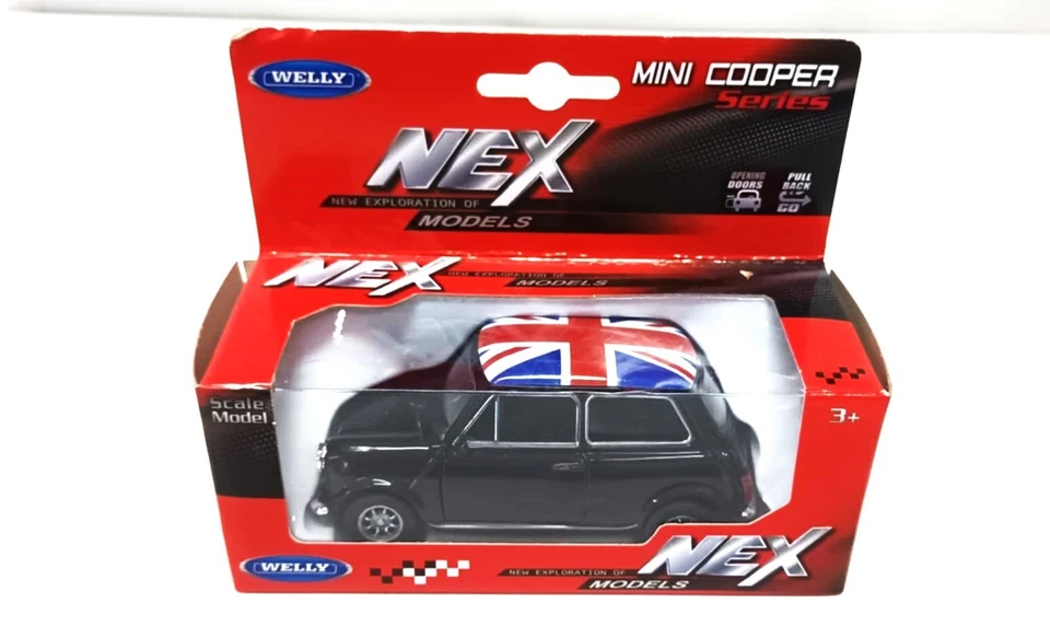 Mini Cooper 1300 Nero Black Welly 1:36 Nuovo 1/36 - Immagine 2 di 3