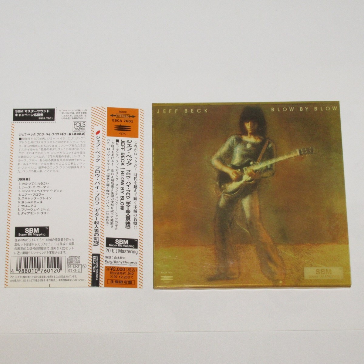 ☆Blow CD JEFF BECK BLOW BY BLOW JAPAN CD ESCA 7601 w/OBI PAPER SLEEVE