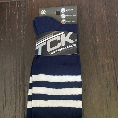 TCK Dugout Striped Baseball Socks Navy White Scarlet - HIT a Double