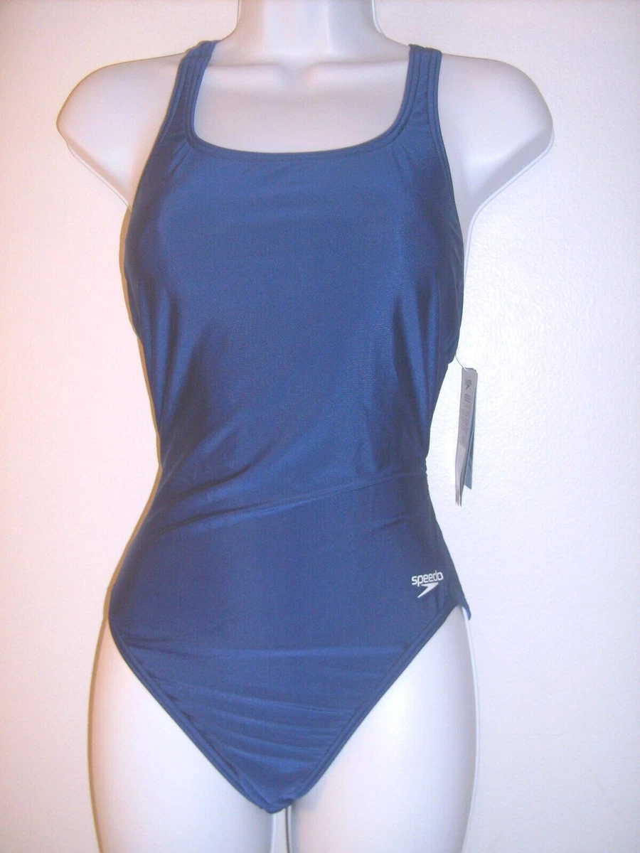 Speedo Pro LT Size 10/38 Navy Racerback One Piece Swim Suit