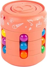 Magic Cube and Fidget Spinner - Rotating Fidget Cube Toy Fidget Spinner - Orange