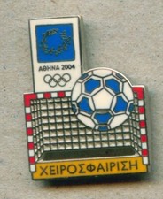 ATHENS 2004. OLYMPIC GAMES. TROFE PIN. HANDBALL. IN ORIGINAL CARD