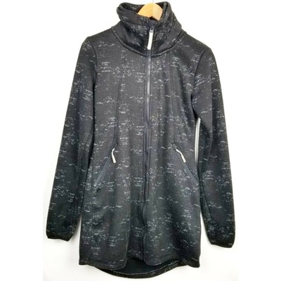 Bench Womens Jacket Medium Black Gray Full Zip Funnel Neck