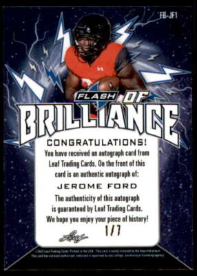 Jerome Ford RC 2022 Leaf Flash Flash of Brilliance AU Jerome Ford RC 2022 Leaf Flash Flash of Brilliance AU