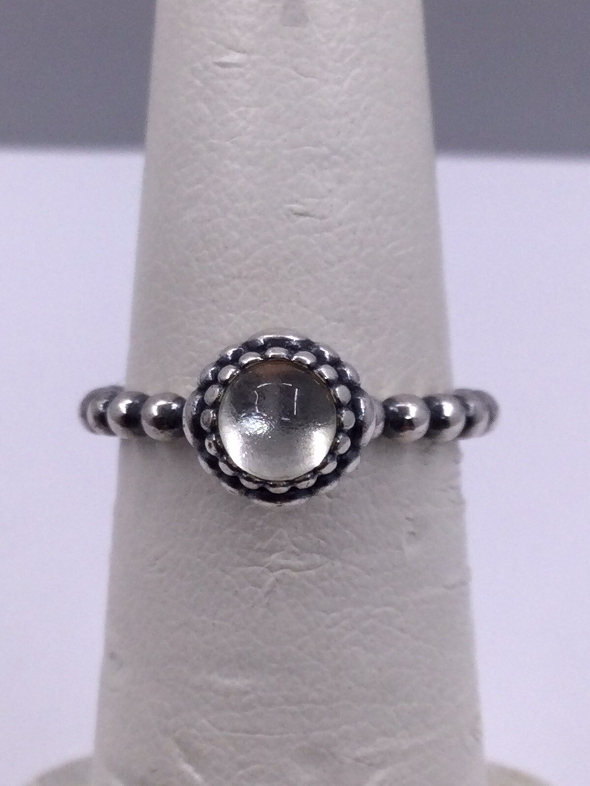 AUTHENTIC PANDORA RING MOONSTONE CABOCHON STONE S… - image 1