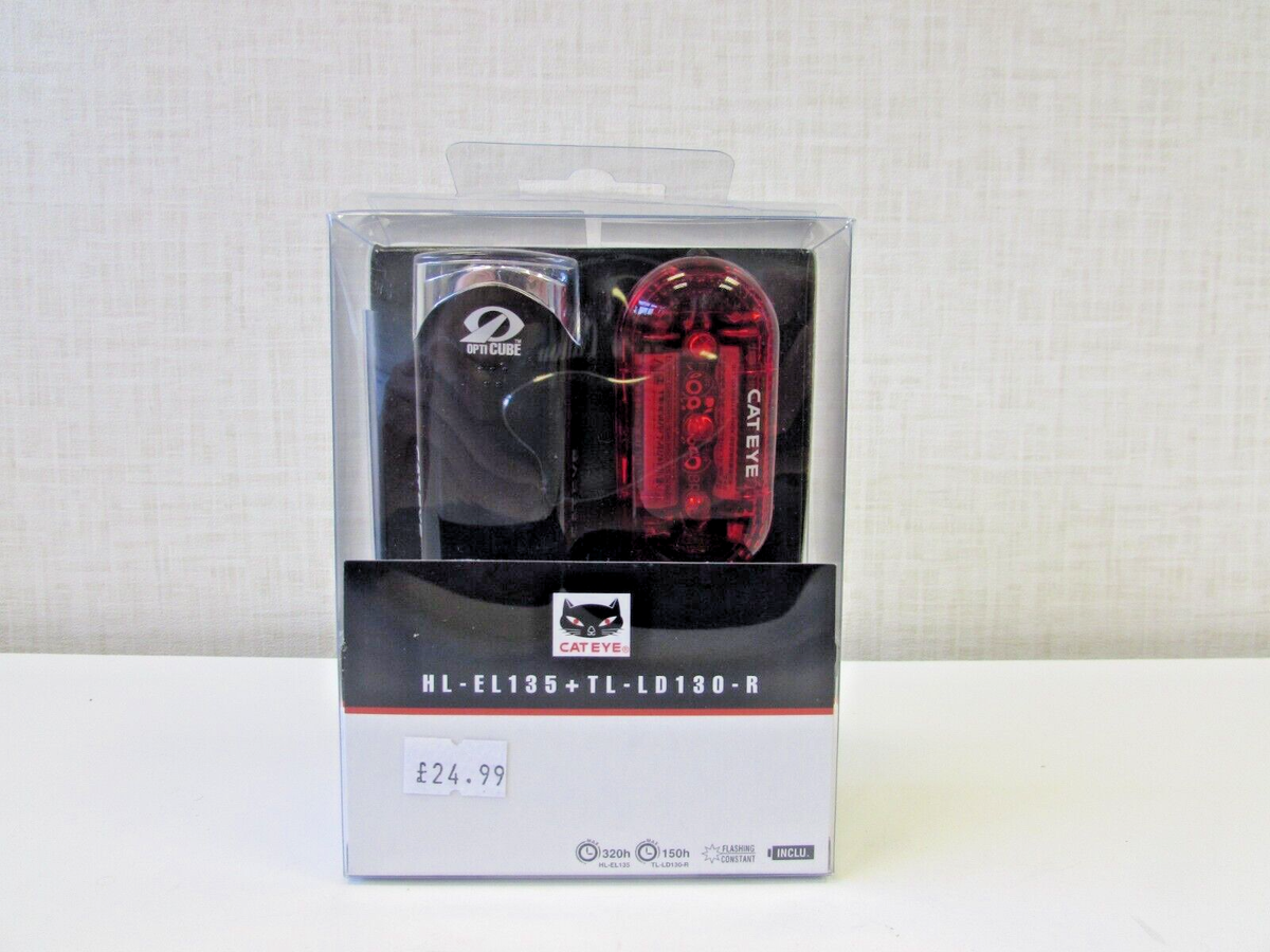 NEW Cat Eye Bicycle Light Set HL-EL135 TL-LD130-R Constant