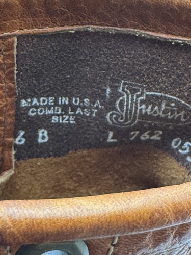 Justin Western Bota de Trabajo Mujer 6 B Cuero Marrón Kiltie Con Cordones L762 Hecha en EE. UU. - Imagen 16 de 18