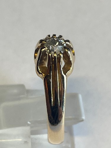 Superb Antique 18 Carat Yellow Gold GENTS GYPSY DIAMOND Ring 0.25 carats C1920 - Picture 3 of 6