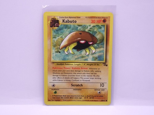 Pokémon Fossil Set Unlimited Print Kabuto Karte #50/62 Common Gebraucht Sehr guter Zustand - Bild 6 von 7