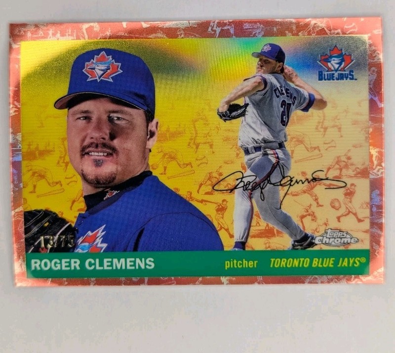 2025 Topps Chrome Platinum Ann. Rose Gold Toile Refractor Roger Clemens /75