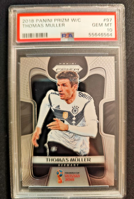 2018 Panini Prizm W/C Thomas Müller PSA 10 GEM MT #97