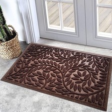 17x30 inch Brown Front Door Mat Heavy Duty Welcome Mat Non-Slip Rubber