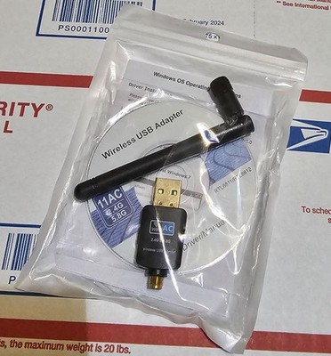 NEW Dual Band 11AC Wireless USB Wi-Fi Adapter /w Antenna Realtek RTL8811/RTL8812