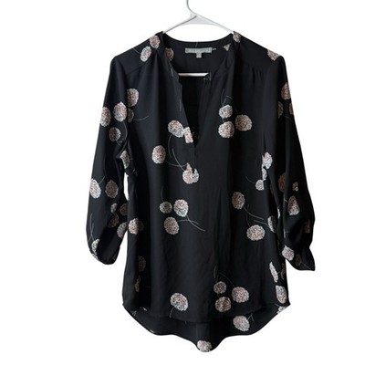Daniel Rainn Stitch Fix Black Dandelion Tab Sleeve Blouse Size Medium