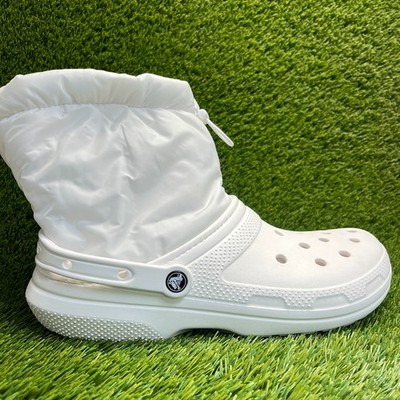 Crocs Classic Lined Neo Puff Mens Size 13 White Outdoor Pull On Boots Shoes