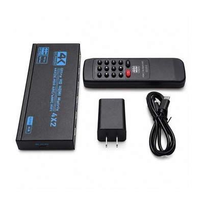 4K 60hz 4x2 HDMI Matrix w/ Audio 4X2 Matrix HDMI Switch Splitter 4 in 2 out