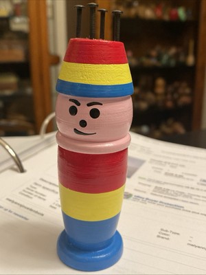WOOD Spool Knitter Figure, Knitting Nancy Tricotin From France