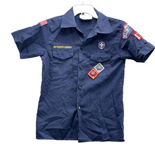 Vintage Boy Scouts of America Shirt Youth Boys Medium BSA Patches Uniform USA