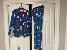 Boy s Christmas Suit Size 16 youth by Opposuits Suit Jacket,Pants Clip on tie