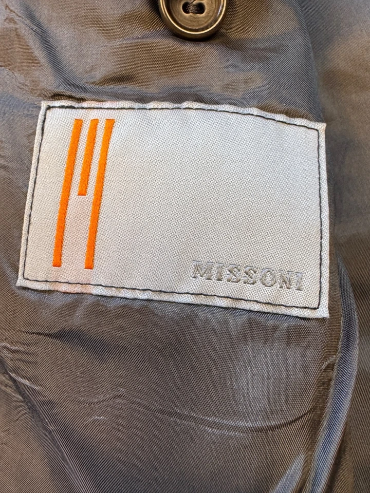 Blazer Missoni Hombres 40R Gris Carbón Lana Abrigo Deportivo Chaqueta de Carrera Hecho en Italia Foto 3 de 4