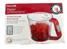 NEW TAYLOR DIGITAL SCALE WITH MEASURING CUP - weighs  measures - 3890