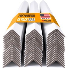 48" x 2" x 2" Reinforced Cardboard Edge Protectors, White Pack of 48 0.22...