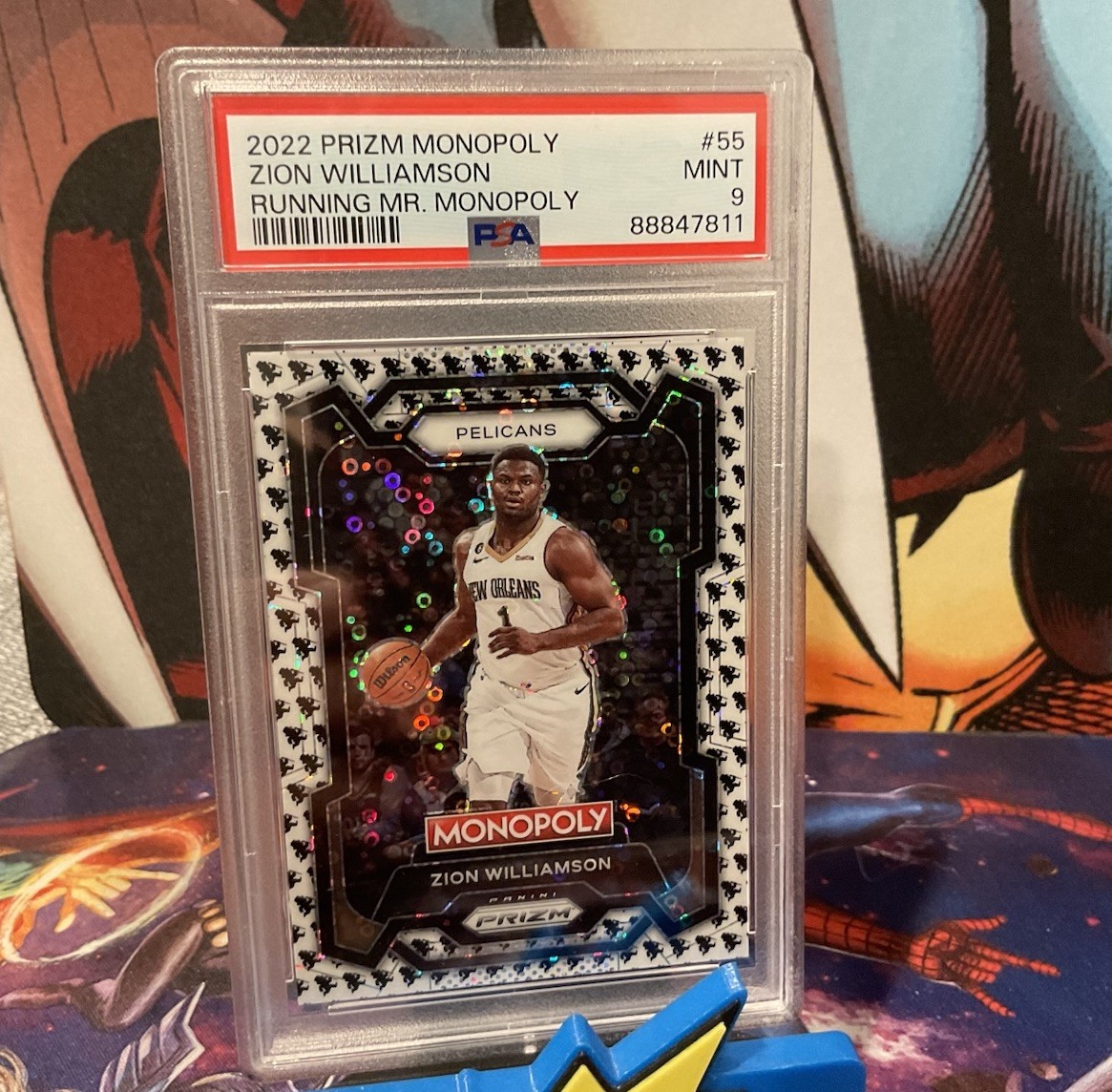 🔥2022 Prizm Monopoly # 55 Running Mr. Monopoly SSP Zion Williamson Psa 9
