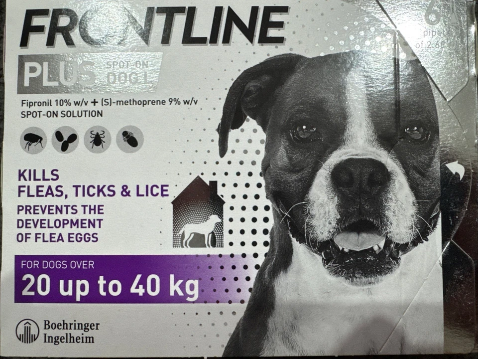 Frontline Plus Spot On Dog L 6 Pipettes, For Dogs Over 20 Up To 40 Kg