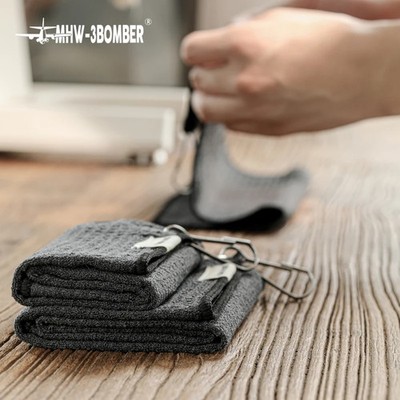 MHW-3BOMBER Coffee Bar Towel Barista Cleaning Cloth Absorbent w/ Hanging Ring