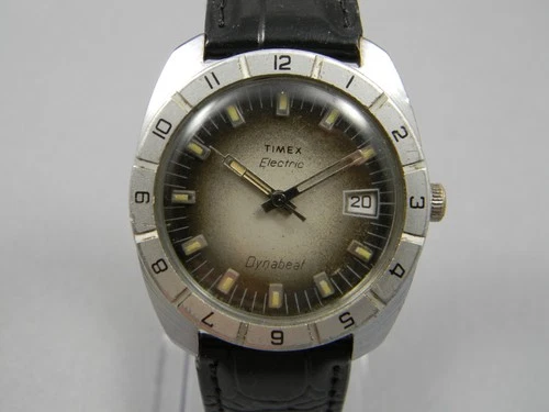 Vintage Timex Electric Dyabeat Watch Men 36mm Date Rotating Bezel New Battery