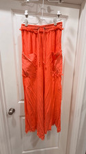 Free People Orange Charmer Utility Cargo Pants Size M Relaxed Drawstring