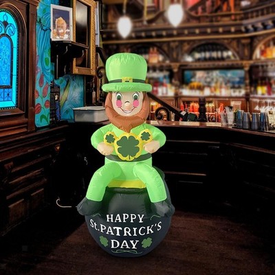 6ft ST Patrick Day aufblasbare Blow-Up-Dekoration 110V-Adapter für