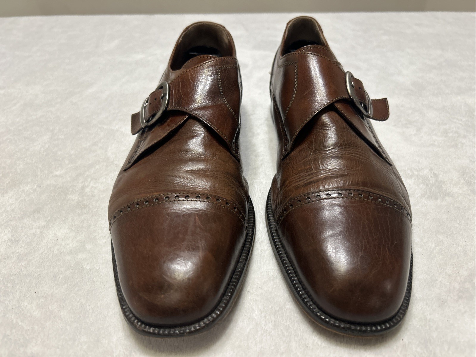 Florsheim Mens Shoes Size 11 D Brown Sorrento Monk Strap Dress Loafer Leather