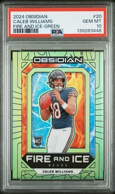 2024 PANINI OBSIDIAN FIRE & ICE GREEN #20 CALEB WILLIAMS 4/5 PSA 10
