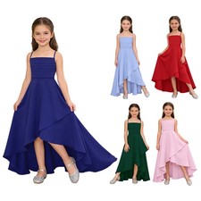 Girls Gown With Ruffled Irregular Hem Dress Wedding Maxi Elegant Graduation