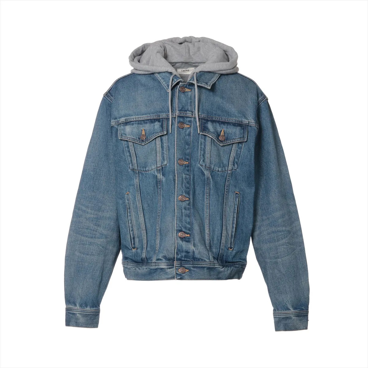 Celine Cotton Denim Jacket XL Men's Blue 2Q472930F hooded | eBay